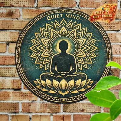 Detailed Carved Tree Face Metal Plaque Round 8x8 Leafy Texture Art