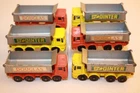 6 Vintage Matchbox Lesney 1969 8-Wheels Tipper Trucks #51 POINTER / DOUGLAS BPW