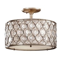 Beige Nickel Glamour Klassisch Deckenlampe Deckenleuchte 3X60W/E27