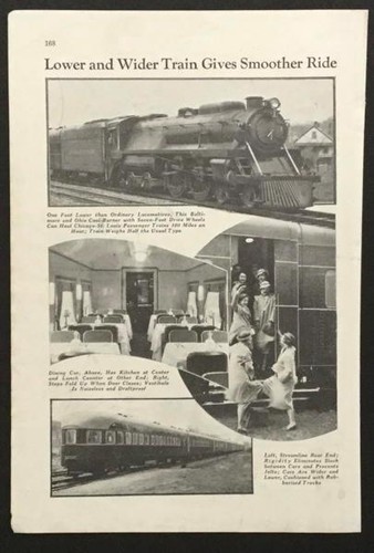 B&O Abraham Lincoln Lady Baltimore 1935 pictorial Chicago~St. Louis streamliner