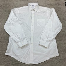 VTG Brooks Brothers Oxford Button Shirt 17 - 36 White OCBD Formal Dress Mens 90s