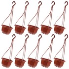 10 Sets Plastic Hanging Flower Pots with Hooks Planters for Garden Balcony