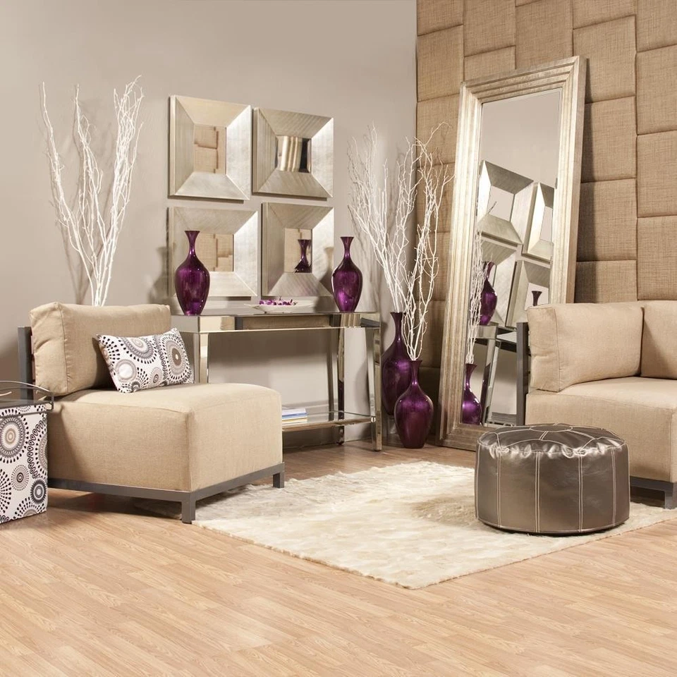 Contemporary Mirrored Console Table with Shelf - Image 2 of 4