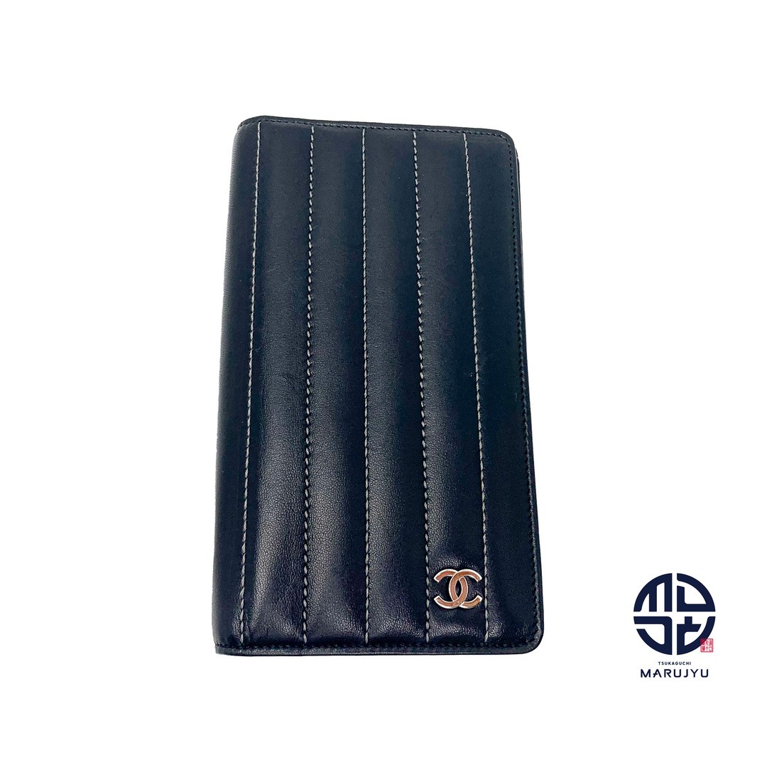 Chanel Black Pneumoiselle Long Bifold Wallet