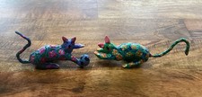 2 gatos pintados mexicanos arte popular alebrije oaxaqueño