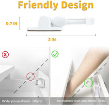 12 Pack Baby Proofing Cabinet Locks, Child Proof Upgraded Adhesive Drawer La...