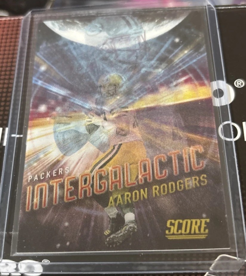2021 Score Intergalactic Aaron Rodgers SSP Case Hit #15