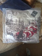 Santa Claus On Sleigh Christmas Cushion. New Tagged Christmas Gift