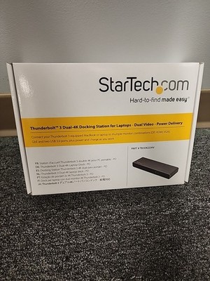 StarTech Thunderbolt 3 Dual 4K 60Hz Monitor Docking Station TB3DK2DHV 