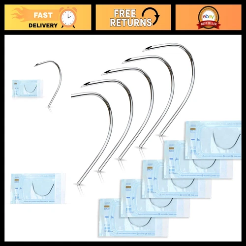 Curved Body Piercing Needles 14G 15G 16G 18G Surgical Steel Disposable for Ear N - product listing photo