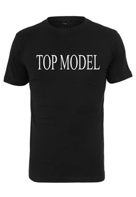 Mister Tee Top Model Tee T-Shirt Noir Rund Col Court Imprimé Style Hommes - Photo 1/2