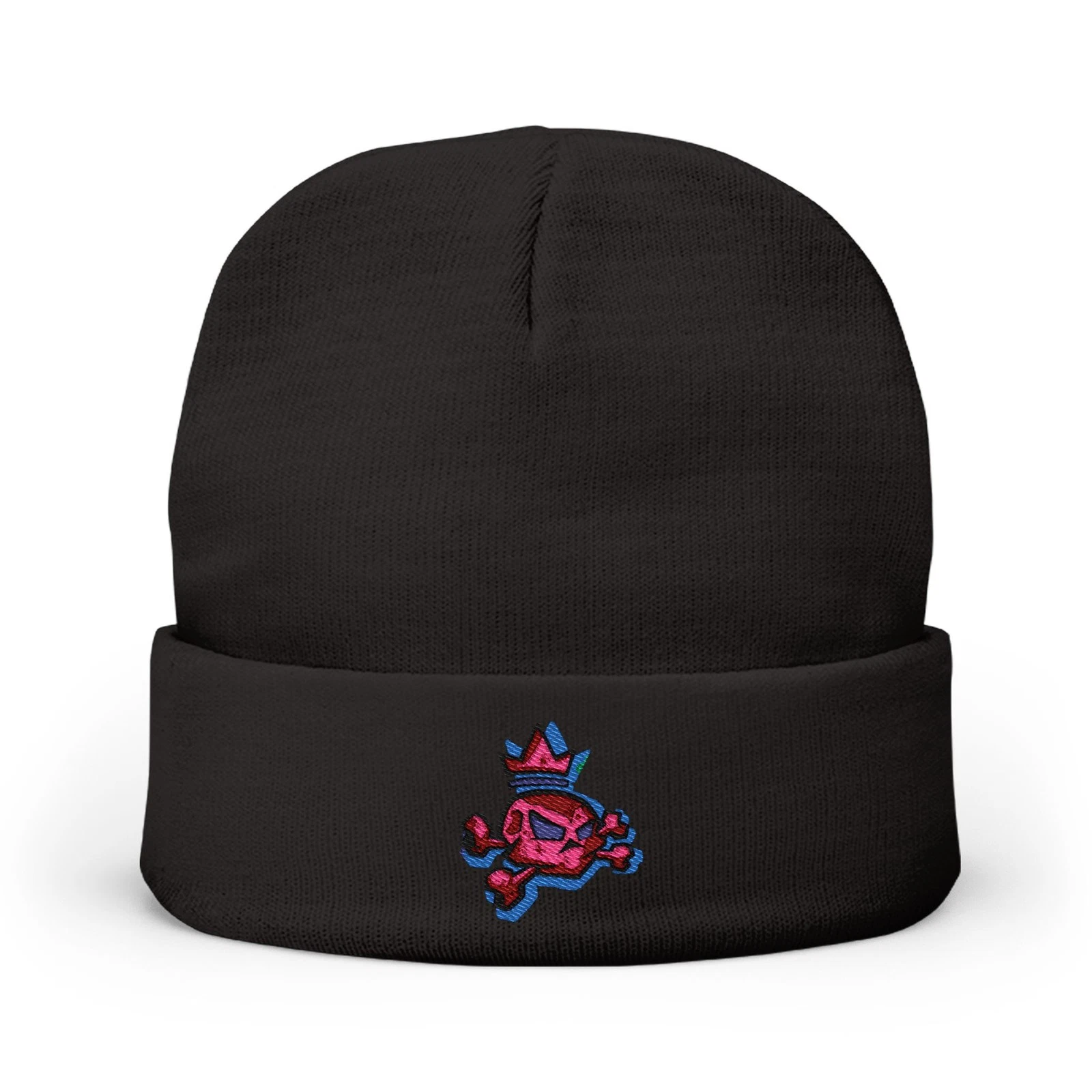 Original Art Embroidered Knit Skull Beanie, Unisex, Gift, Accessories, Headwear