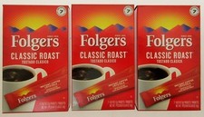 Folgers Instant Coffee  7 Single Packets  Classic Roast  Lot of 3