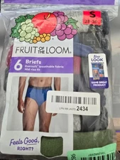 Fruit of the Loom Assorted Men's Briefs - Pack of 6, Size S