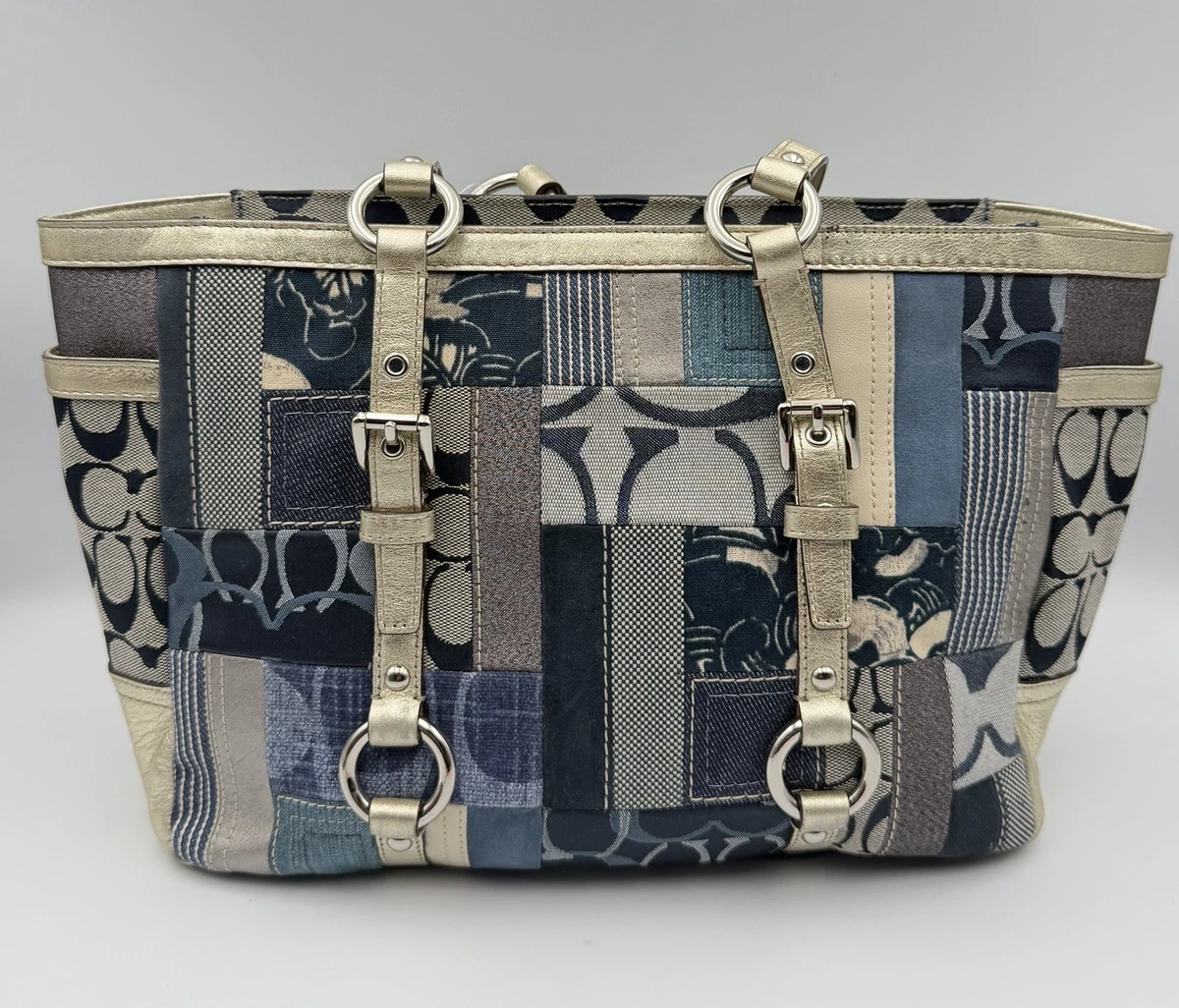 Coach Patchwork Denim Exterior Medium Bags & Handbags for Women