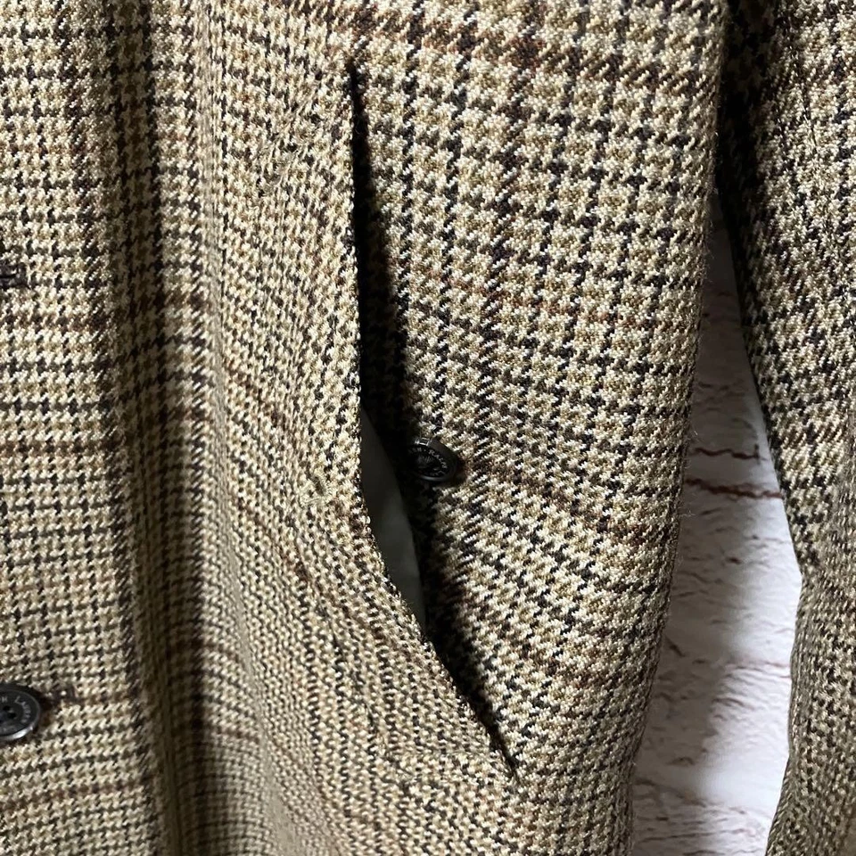 Ralph Lauren Balmacaan Coat Jacket Men Size M Reversible Gun Club Check Wool - Image 4 of 4