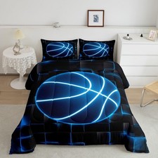 Basketball Comforter Set Full Size Gaming Sports Comforter for Boys Teens Blu...