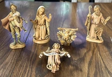 Fontanini Italy Christmas 5 Nativity Figures Joseph, Mary, Jesus, Josiah, Angel