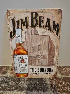 JIM BEAM The Bourbon Since 1795 Whiskey Schild Blechschild Pub Bar Deko Kneipe