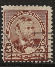US Scott #223, Single 1890 Grant 5c FVF Used