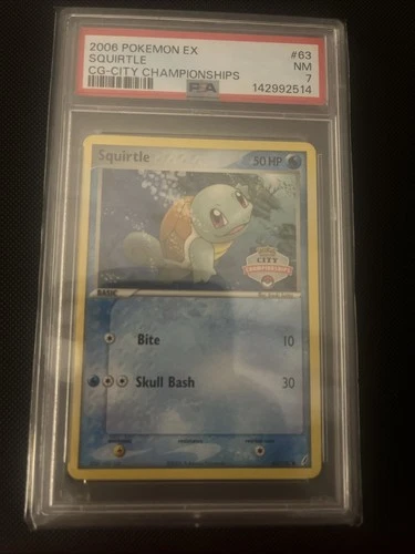 Pokemon Cards - PSA 7 Squirtle 63/100 - Ex Crystal Guardians City Championships
