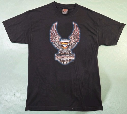 Vintage 2001 Harley Davidson Jim’s St Petersburg Florida T-Shirt Eagle Size Med