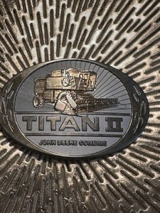 John Deere & Co Vintage Titan II Combine Tractor Special Issue Belt Buckle