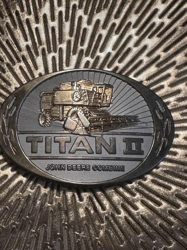 John Deere & Co Vintage Titan II Combine Tractor Special Issue Belt Buckle