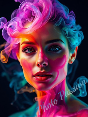 Foto A4 Portrait Frau Color Splash Art Poster Kunstdruck Deko (4083)