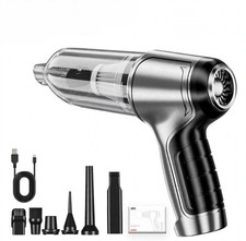 Aspirador Coche 120W Inalámbrico - Fuerte Potencia de Succión con Función de Soplado y 5 Accesorios