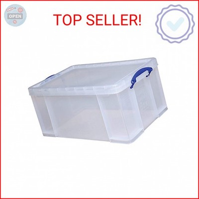 Really Useful Clear Transparent Plastic Storage Box, 64 Liters Features Attached