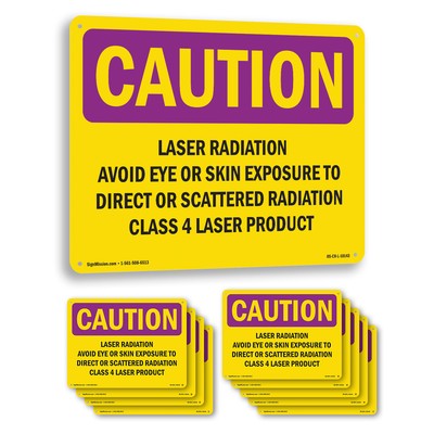 Laser Radiation Avoid Eye Or Skin Exposure OSHA Caution Radiation Sign 5/10 Pack