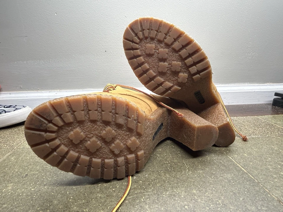 Talla 8 - TIMBERLAND Clásico Cuero Tostado 3.5 pulgadas Tacón Alto Trigo Botas/Bota de Trabajo Foto 4 de 4