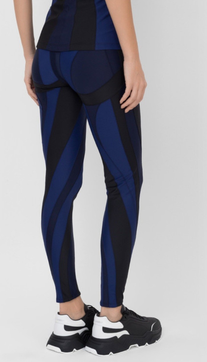 Mugler Blue/black Contrast Sports Leggings Rrp £250 #AS934 EU 38 UK 10 image 4