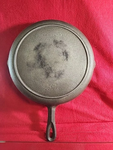 Vintage Birmingham Stove & Range Cast Iron Skillet No. 8, 10 5/8" USA Heat Ring