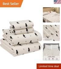 Cozy and Stylish California King Flannel Sheet Set - 4 Piece, Machine Washable