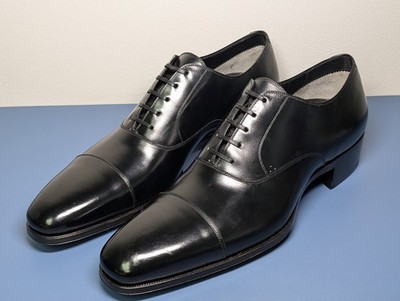 Tom Ford D0288T ANU Black Leather Cap Toe Oxford Dress Shoes 8.5 B NEW