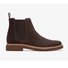 Image of Clarks Clarkdale Easy Men’s Dark Brown Suede Chelsea Boots UK Size 11 G EUR 46