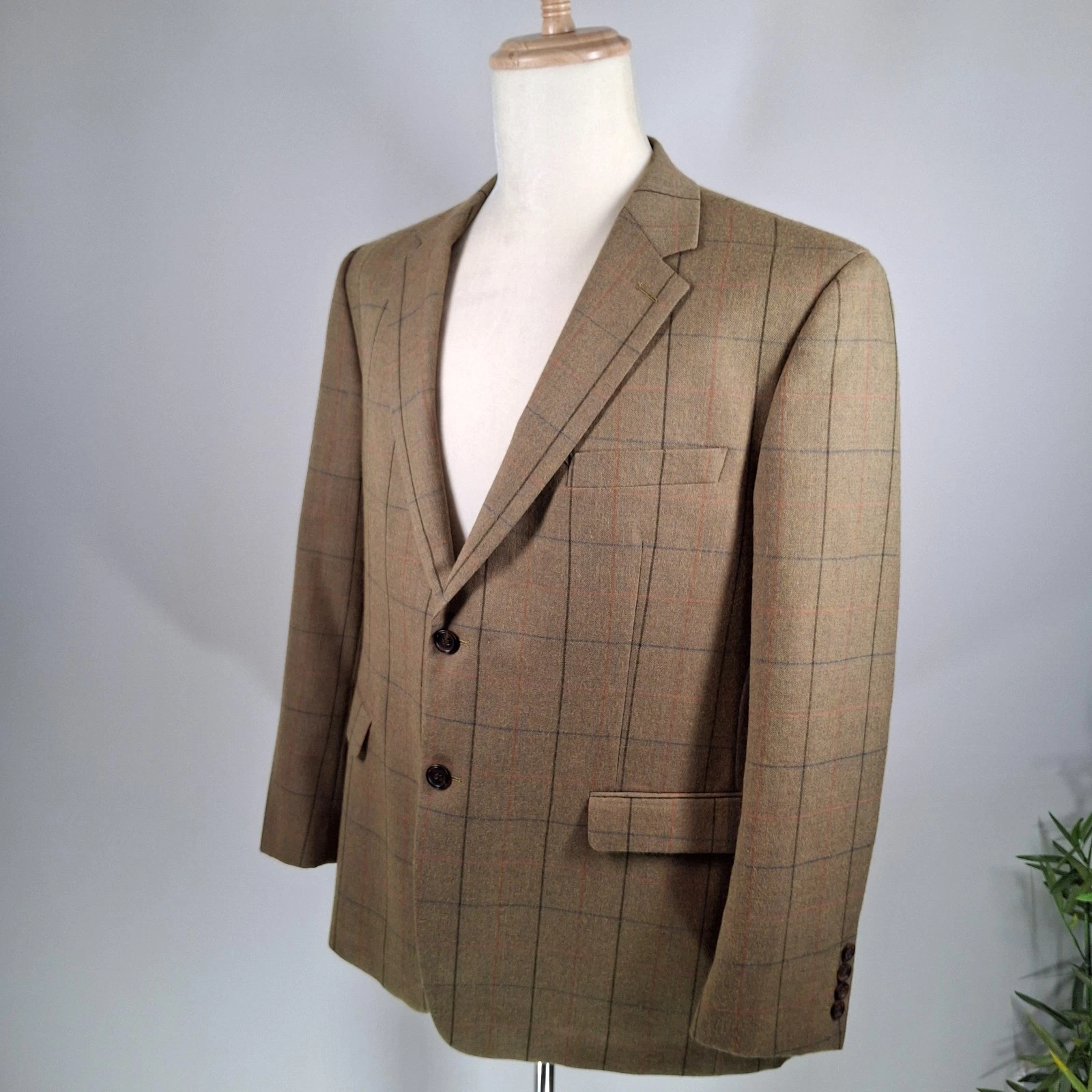 Skopes Heritage McArdle Blazer Mens 46S Windowpane Overcheck Wool Blend Jacket