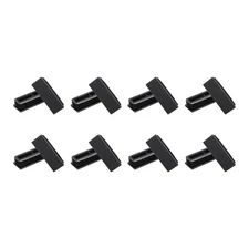 8Pcs 2.8" x 1" x 0.7" Rectangle Plastic Plug Tubing End Caps, Black