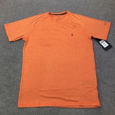 Spyder Rash Guard Shirt Mens Small Orange UPF 30 Swim Surf Quick Dry S923154