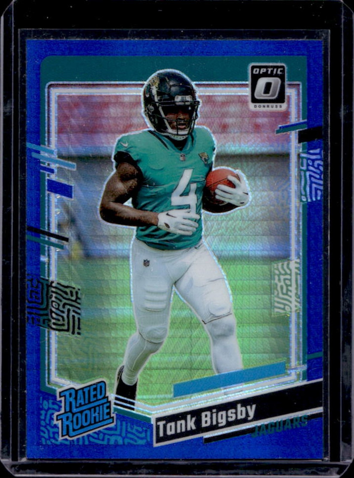 2023 Donruss Optic Tank Bigsby Blue Hyper Prizm Rated Rookie #252 Jaguars