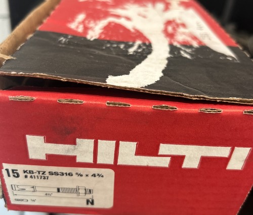 Hilti KB-TZ SS316 5/8” X 4 3/4” #411737 Anchor Bolts New Open Box Of 15 Freeship - Picture 7 of 9
