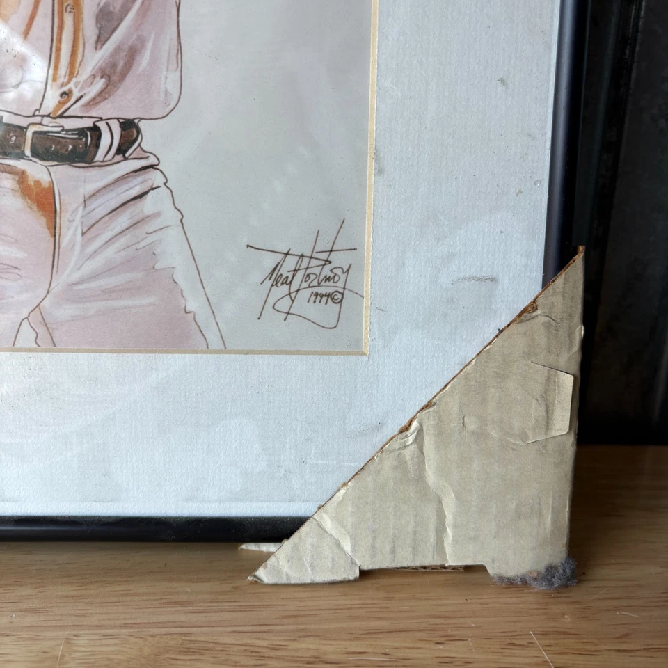 Pantalón enmarcado vintage Mo Vaughn sin firmar 20 X 24,5 Boston Red Sox 1994 años 90 Foto 2 de 4