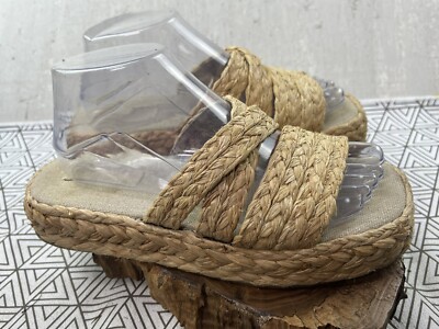 Band Of Gypsies Women s Sz 8 Solstice Platform Slides Sandals Boho Hippie Rope