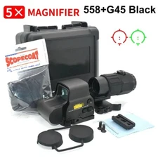 EXPS3-2 558 Tactical Red Green Dot HWS G45 5x Sight Magnifier With 20mm QD Mount