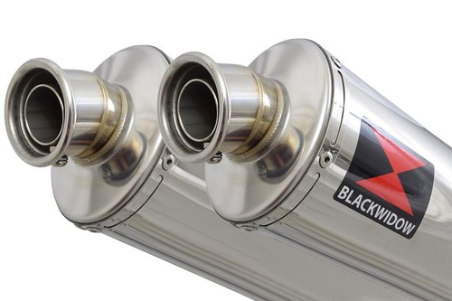 XL1000 V VARADERO 1999-2014 Twin Exhaust Silencer Kit 400mm Oval Stainless 400SS - Picture 3 of 5