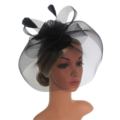 8137 Women\'s Tea Party Fascinators Hat Set: Flower Mesh Hair Clip With Veil Bniksok 5-Pack Khaki Apricot Fascinator Hat for Women Tea  main image 3