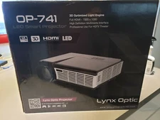 LED 4k 3Projector Lynx Optic OP-741 w & 72” Zero Edge Screen