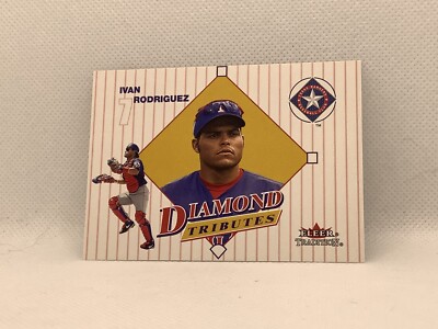 2001 Fleer Tradition Diamond Tributes Embossed Ivan Rodriguez Texas Rangers #7DT